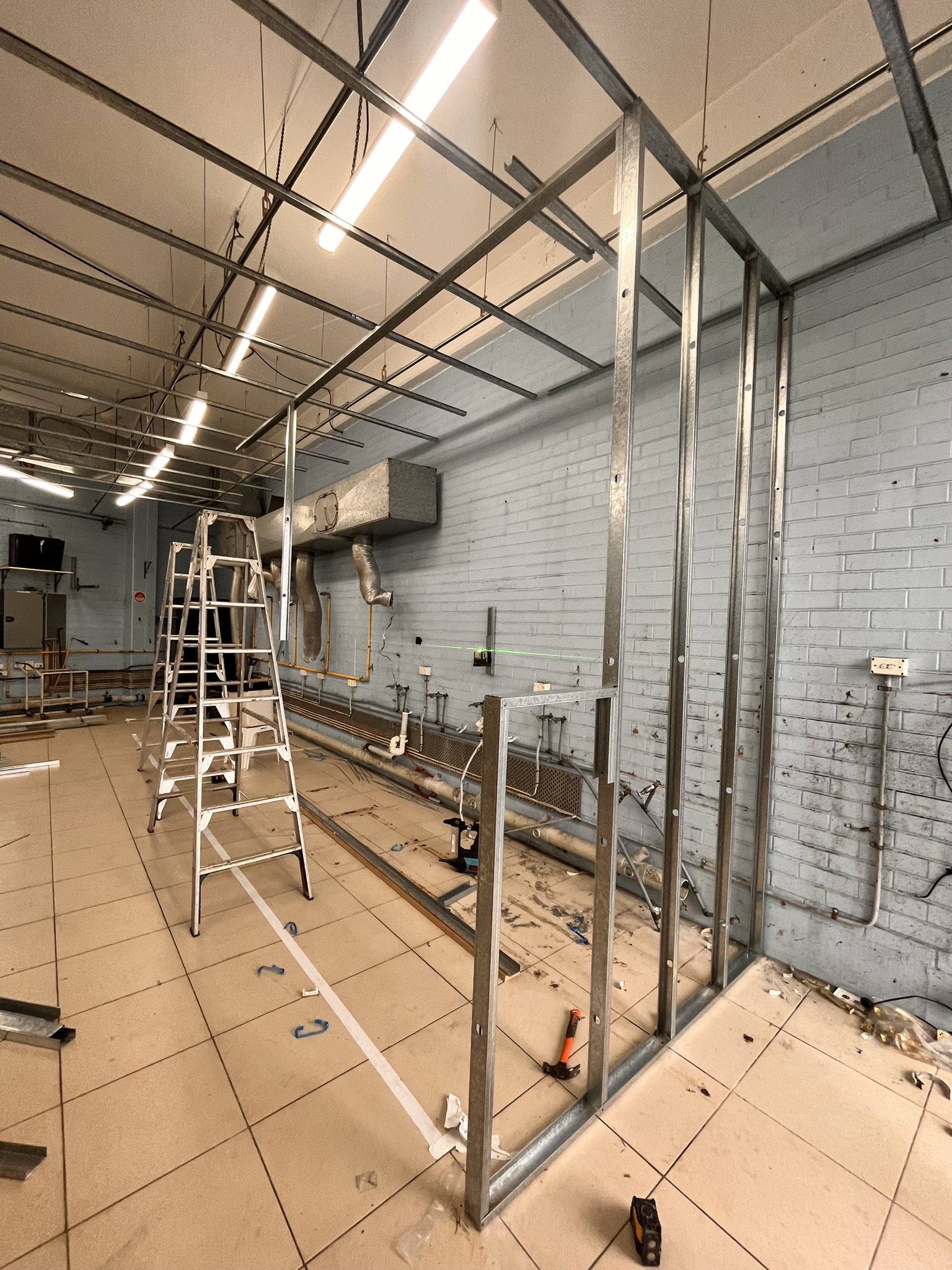Fit-out and framing underway